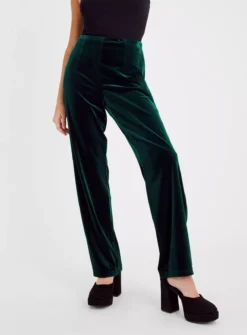 Dark Green Straight Leg Velvet Coord Trousers 22R 10 Dark Green Straight Leg Velvet Coord Trousers 22R -Cheap Zest Garb Store tuc142768162 Dark20Green R Z001A