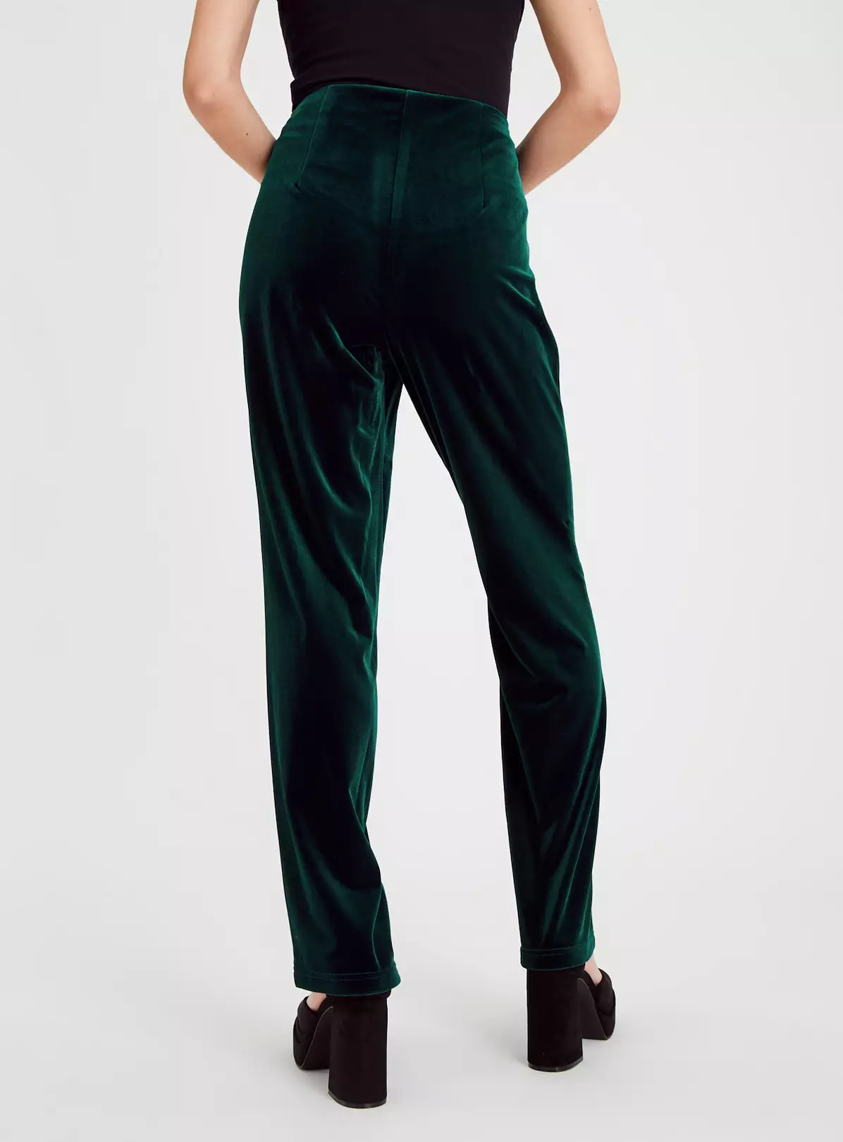 Dark Green Straight Leg Velvet Coord Trousers 22R 4 Dark Green Straight Leg Velvet Coord Trousers 22R - Image 2