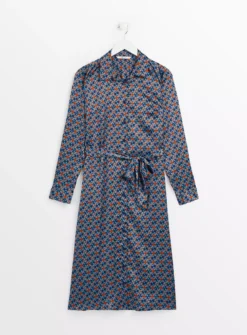 Geo Print Satin Shirt Dress 10L -Cheap Zest Garb Store tuc142817278 Multi20Coloured R Z003A