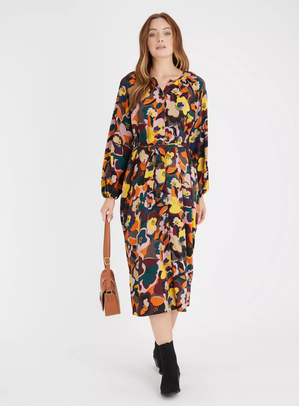 Floral Tie Waist Midi Dress 18S 3 Floral Tie Waist Midi Dress 18S