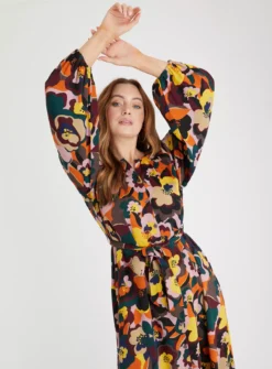 Floral Tie Waist Midi Dress 18S 9 Floral Tie Waist Midi Dress 18S -Cheap Zest Garb Store tuc142818705 Multi20Coloured R Z002A