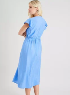 Blue Frill Sleeve Midi Dress 20 11 Blue Frill Sleeve Midi Dress 20 -Cheap Zest Garb Store tuc142914799 Blue R Z005A