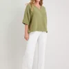Green Collarless Boxy Fit Blouse - 20 2 Green Collarless Boxy Fit Blouse - 20 -Cheap Zest Garb Store tuc142927661 Green R Z002A