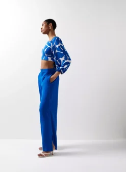 For All The Love Blue Wide Leg Coord Trousers 18 -Cheap Zest Garb Store tuc142949676 Blue R Z004A