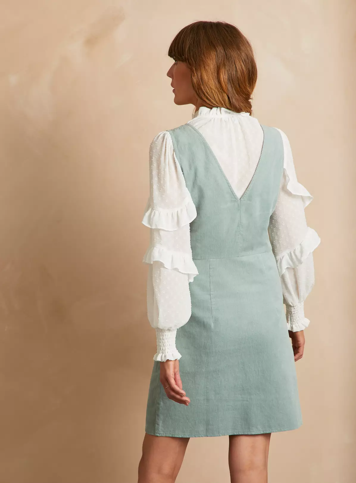 EVERBELLE Green Corduroy Pinny Mini Dress 8 5 EVERBELLE Green Corduroy Pinny Mini Dress 8 - Image 3