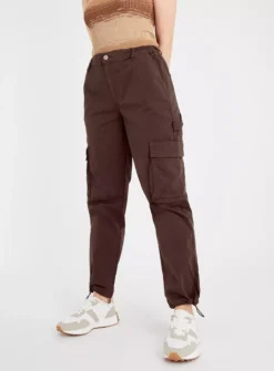 Brown Cargo Parachute Trousers 10