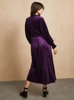 EVERBELLE Purple Velvet High Neck Dress 16 -Cheap Zest Garb Store tuc143036781 Purple R Z004A