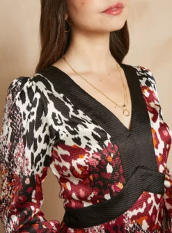 EVERBELLE Animal Print Hammered Satin Dress 16 -Cheap Zest Garb Store tuc143037257 Multi20Coloured R Z003A