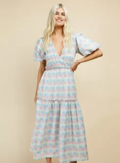 LITTLE MISTRESS Check Shirred Midaxi 16 10 LITTLE MISTRESS Check Shirred Midaxi 16 -Cheap Zest Garb Store tuc143058453 Multi20Coloured R Z002A