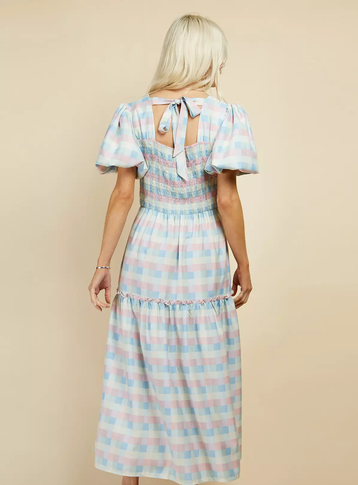 LITTLE MISTRESS Check Shirred Midaxi 16 7 LITTLE MISTRESS Check Shirred Midaxi 16 - Image 5