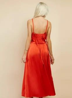LITTLE MISTRESS Orange Satin Midaxi 18 10 LITTLE MISTRESS Orange Satin Midaxi 18 -Cheap Zest Garb Store tuc143066411 Orange R Z004A 1