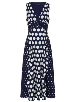 LITTLE MISTRESS Navy Spot Midaxi 16 -Cheap Zest Garb Store tuc143075229 Navy R Z003A