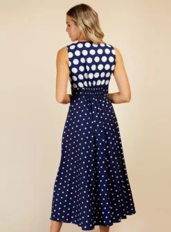 LITTLE MISTRESS Navy Spot Midaxi 16 -Cheap Zest Garb Store tuc143075229 Navy R Z004A