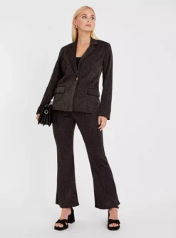 Black Sparkle Kick Flare Coord Trousers 20S 9 Black Sparkle Kick Flare Coord Trousers 20S -Cheap Zest Garb Store tuc143091499 Black R Z002A 1