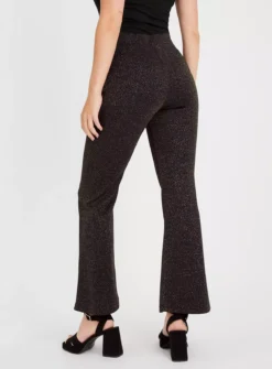 Black Sparkle Kick Flare Coord Trousers 10S