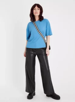 Blue Ribbed Boxy T-Shirt 26 8 Blue Ribbed Boxy T-Shirt 26 -Cheap Zest Garb Store tuc143115016 Blue R Z002A