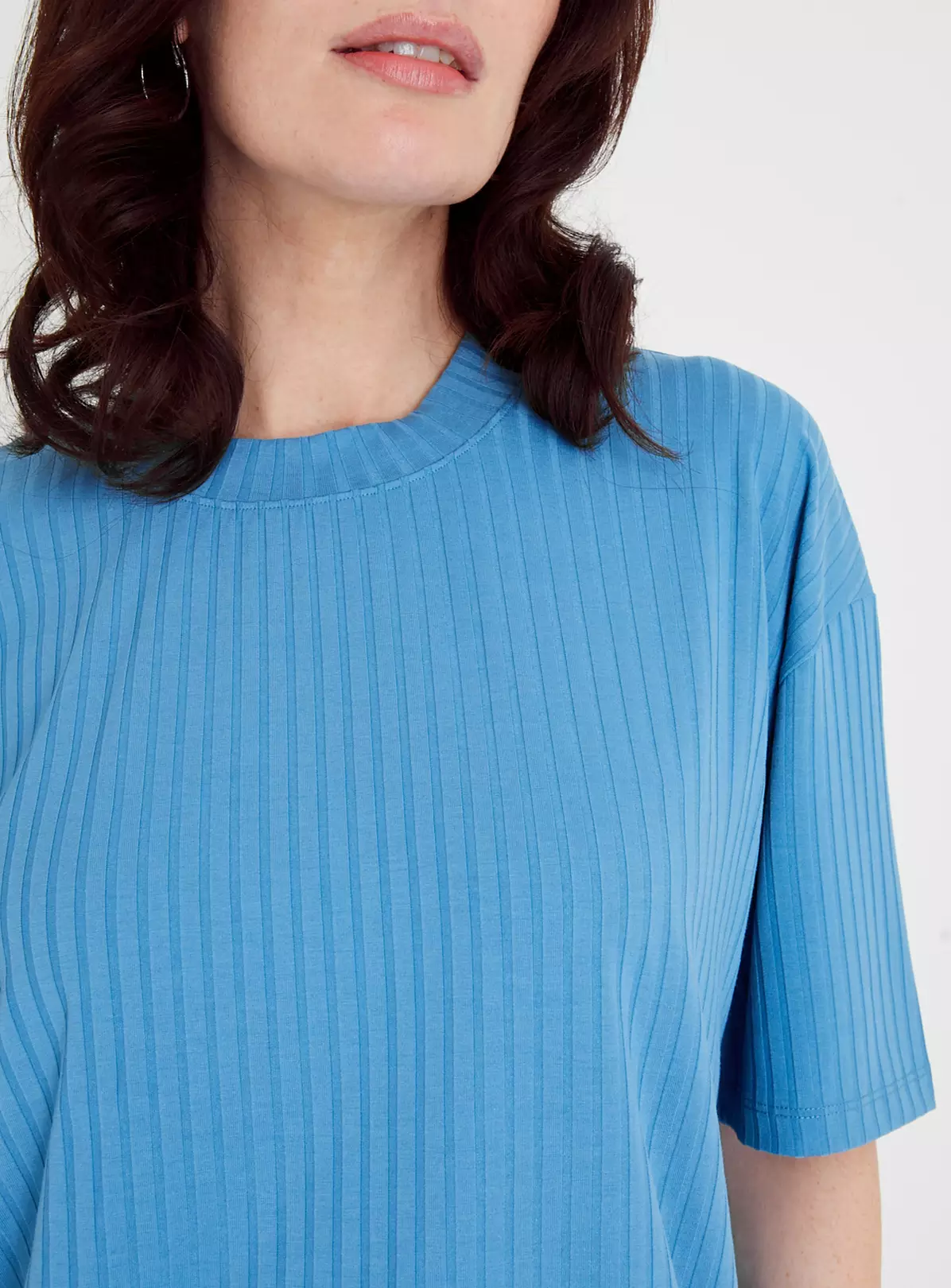 Blue Ribbed Boxy T-Shirt 26 6 Blue Ribbed Boxy T-Shirt 26 - Image 4