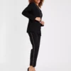 Black Sparkle Stripe Tapered Trousers 22R -Cheap Zest Garb Store tuc143123999 Black R Z002A