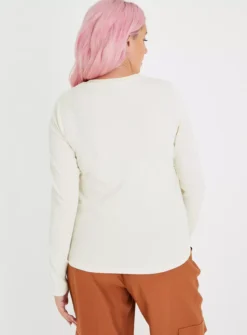 Cream Slim Fit Crew Neck Top 8