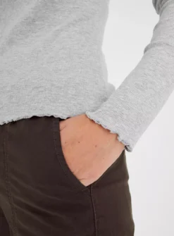 Grey Marl Lettuce Trim Top 8 -Cheap Zest Garb Store tuc143150170 Grey R Z003A