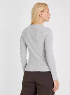 Grey Marl Lettuce Trim Top 8 -Cheap Zest Garb Store tuc143150170 Grey R Z004A