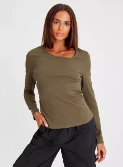 Khaki Asymmetrical Top 16 -Cheap Zest Garb Store tuc143150250 Khaki R Z001A