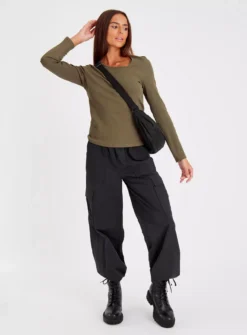 Khaki Asymmetrical Top 16 -Cheap Zest Garb Store tuc143150250 Khaki R Z002A