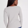 Grey Long Sleeve Henley Top 14 -Cheap Zest Garb Store tuc143150954 Grey R Z004A