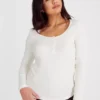 Cream Long Sleeve Henley Top 18 -Cheap Zest Garb Store tuc143151041 Cream R Z001A