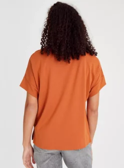 Orange Relaxed Fit Ponte Top 12