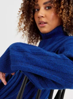 Blue Roll Neck Jumper Dress 24 -Cheap Zest Garb Store tuc143187626 Blue R Z003A