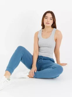 Grey Ribbed Tank Top 16 -Cheap Zest Garb Store tuc143198042 Grey R Z002A