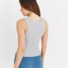 Grey Ribbed Tank Top 16 -Cheap Zest Garb Store tuc143198042 Grey R Z004A