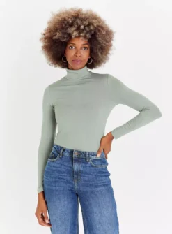 Sage Green Roll Neck Top 22 -Cheap Zest Garb Store tuc143204473 Green R Z001A