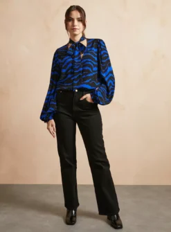 EVERBELLE Animal Print Tie Neck Top 18 -Cheap Zest Garb Store tuc143208263 Multi20Coloured R Z001A