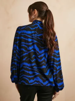 EVERBELLE Animal Print Tie Neck Top 18 -Cheap Zest Garb Store tuc143208263 Multi20Coloured R Z004A