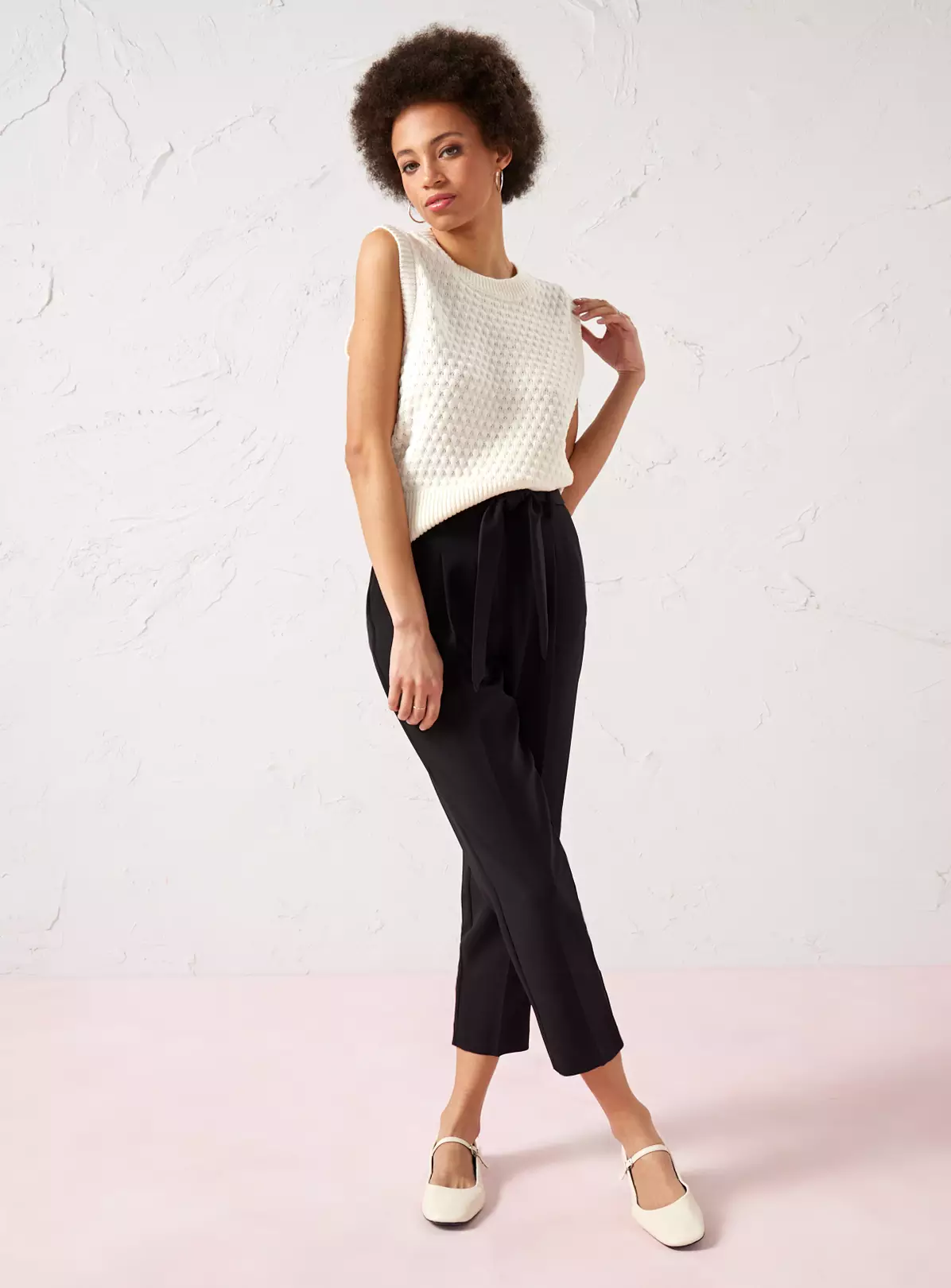 EVERBELLE Black Paper Bag Waist Trouser 18 5 EVERBELLE Black Paper Bag Waist Trouser 18 - Image 3