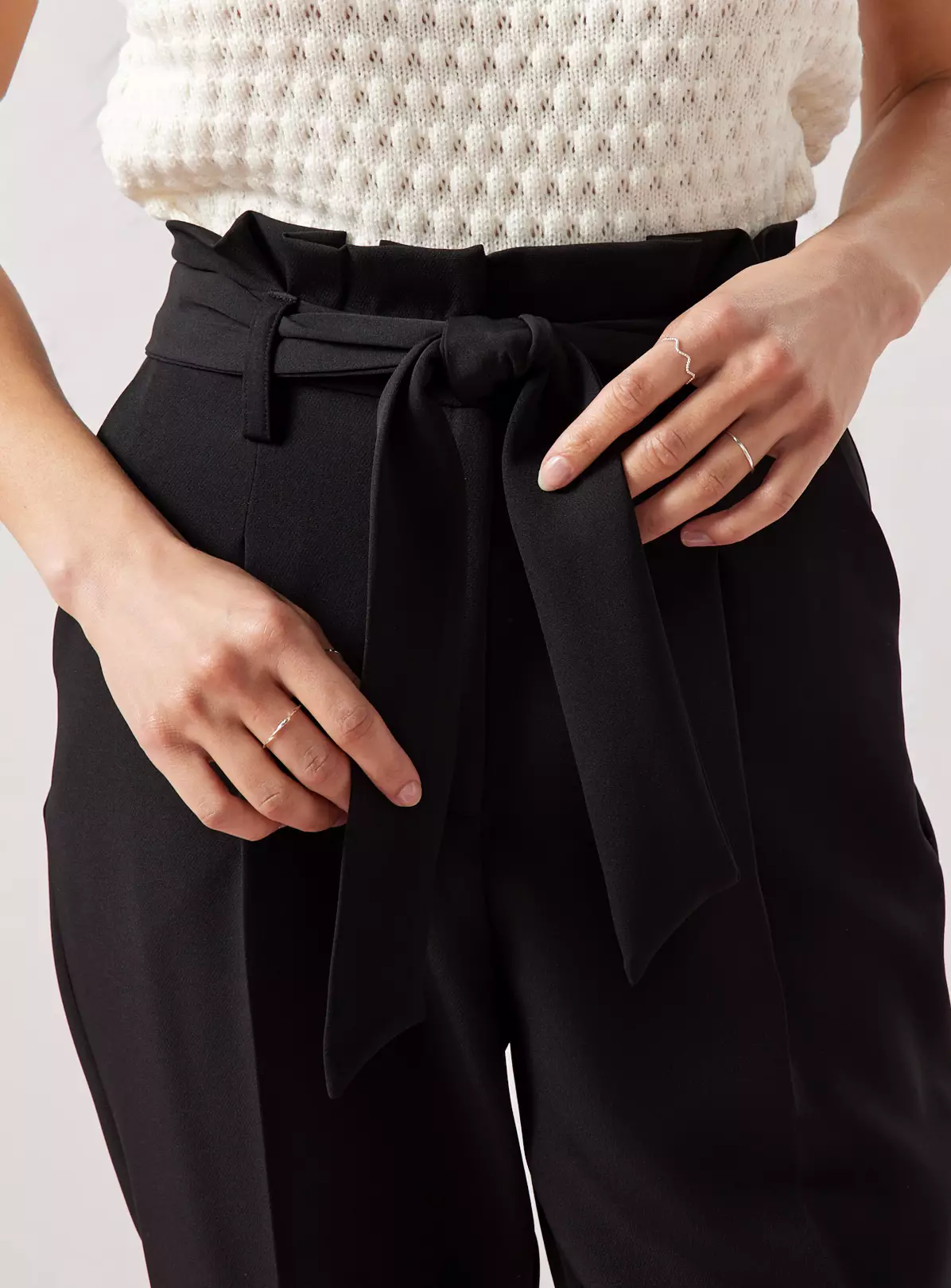 EVERBELLE Black Paper Bag Waist Trouser 18 3 EVERBELLE Black Paper Bag Waist Trouser 18