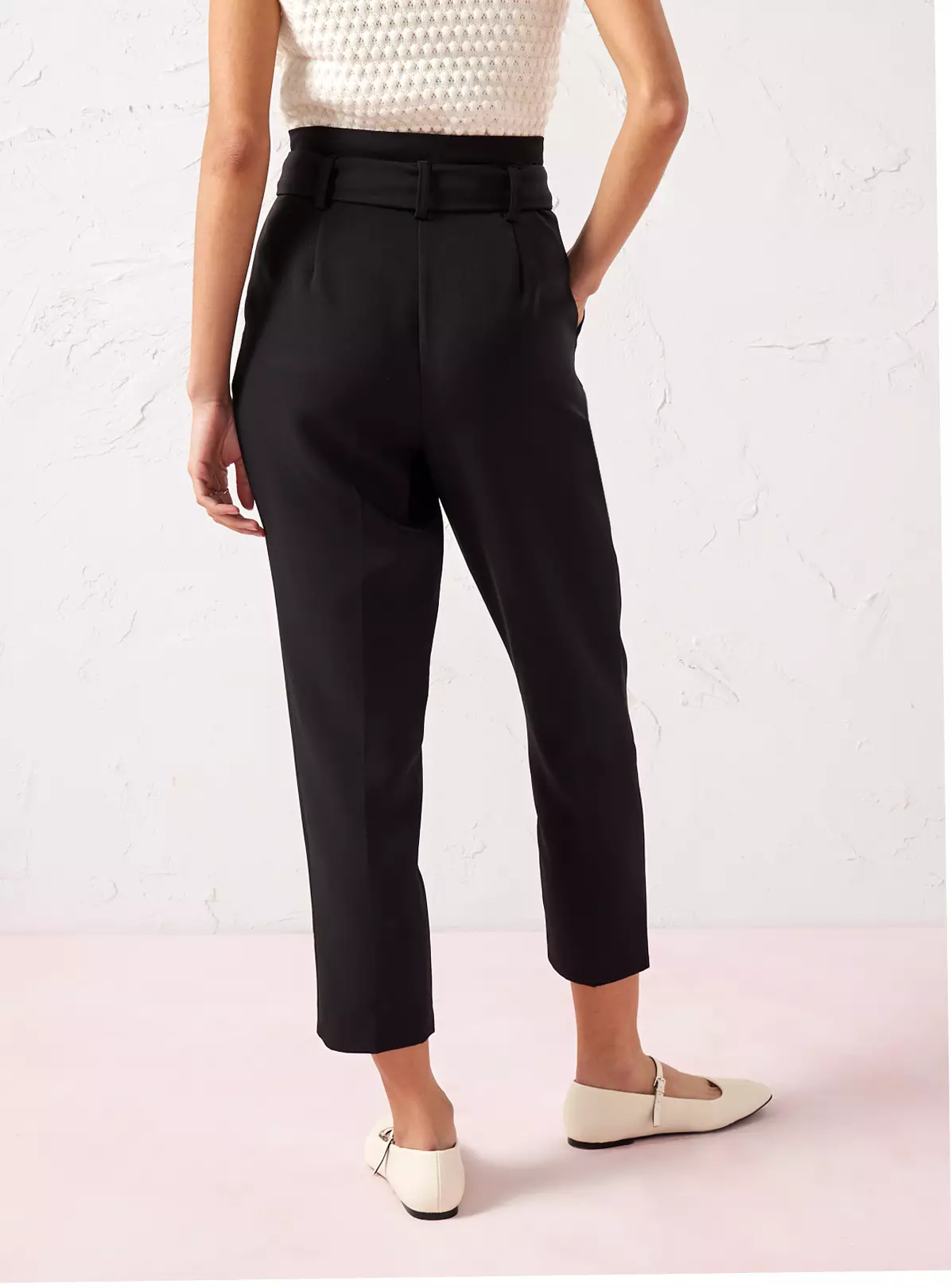EVERBELLE Black Paper Bag Waist Trouser 18 4 EVERBELLE Black Paper Bag Waist Trouser 18 - Image 2