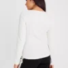 White Sweetheart Neckline Long Sleeve Top 14 -Cheap Zest Garb Store tuc143211243 White R Z004A 1