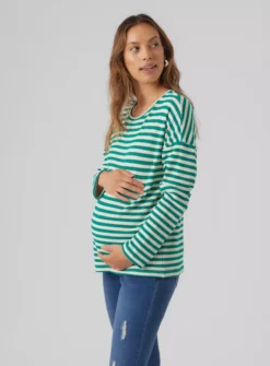 MAMALICIOUS Stripe Jersey Top XL -Cheap Zest Garb Store tuc143241493 Green R Z001A 1