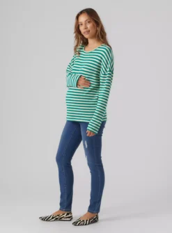 MAMALICIOUS Stripe Jersey Top XL -Cheap Zest Garb Store tuc143241493 Green R Z002A 1