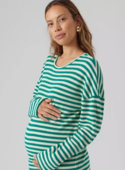 MAMALICIOUS Stripe Jersey Top S -Cheap Zest Garb Store tuc143241493 Green R Z004A
