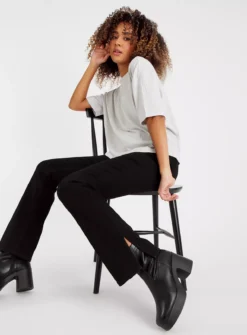 Grey Ribbed Boxy T-Shirt 12 -Cheap Zest Garb Store tuc143250752 Grey R Z002A 1