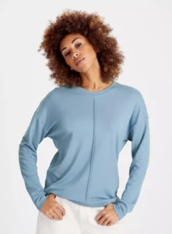 Blue Long Sleeve Ponte Top 20 -Cheap Zest Garb Store tuc143252791 Blue R Z001A