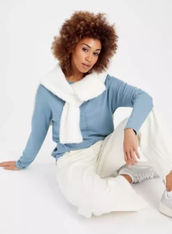 Blue Long Sleeve Ponte Top 20