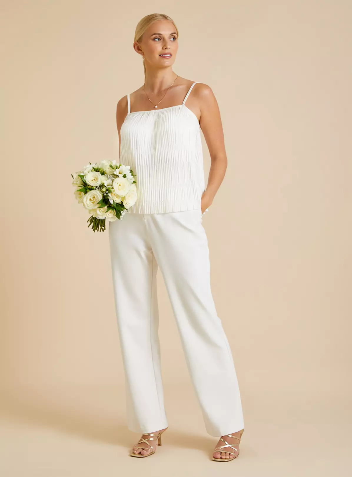 White Square Neck Plisse Cami 8 3 White Square Neck Plisse Cami 8