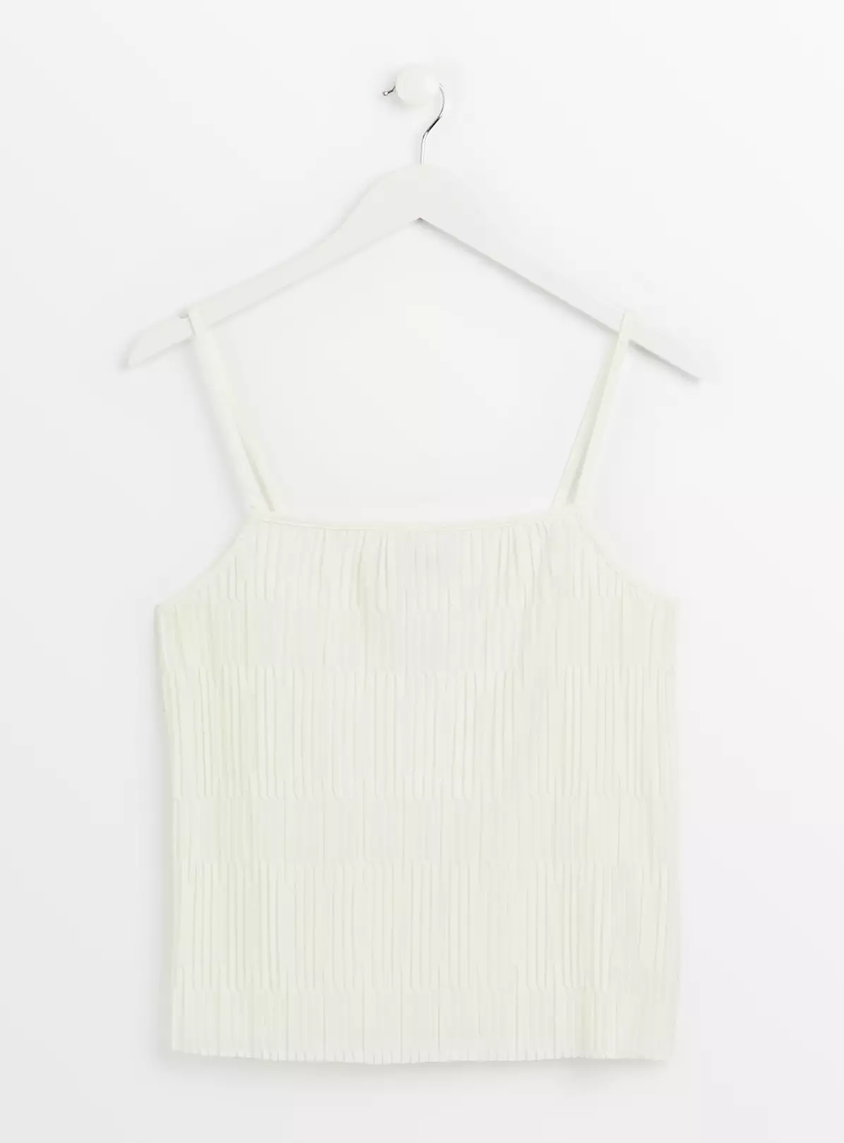 White Square Neck Plisse Cami 8 8 White Square Neck Plisse Cami 8 - Image 6