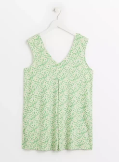 Green Floral V-Neck & Front Longline Vest Top 14 11 Green Floral V-Neck & Front Longline Vest Top 14 -Cheap Zest Garb Store tuc143262796 Multi20Coloured R Z003A