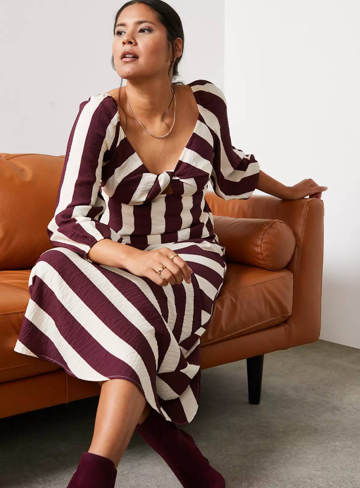 For All The Love Stripe Printed Twist Front Top 16 3 For All The Love Stripe Printed Twist Front Top 16